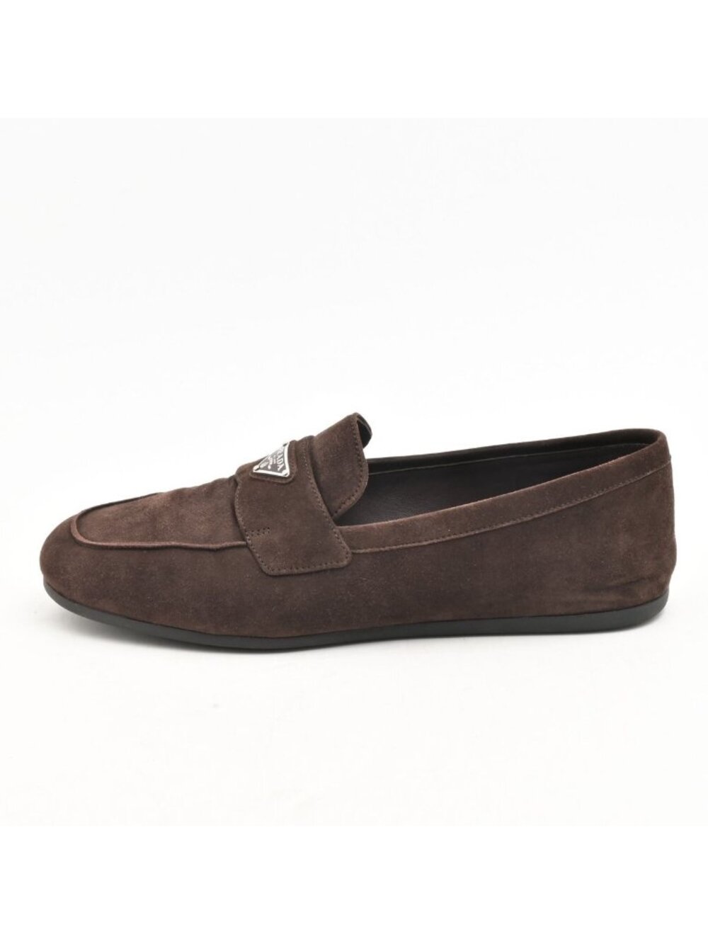 Prada Loafers Brown Triangle Logo 9